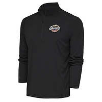 Men's Antigua  Charcoal Biloxi Shuckers Tribute Quarter-Zip Pullover Top