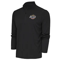 Men's Antigua  Charcoal Biloxi Shuckers Tribute Quarter-Zip Pullover Top