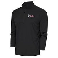 Men's Antigua  Charcoal Frisco RoughRiders Tribute Quarter-Zip Pullover Top