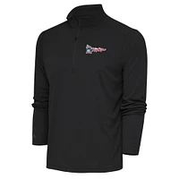 Men's Antigua  Charcoal Frisco RoughRiders Tribute Quarter-Zip Pullover Top