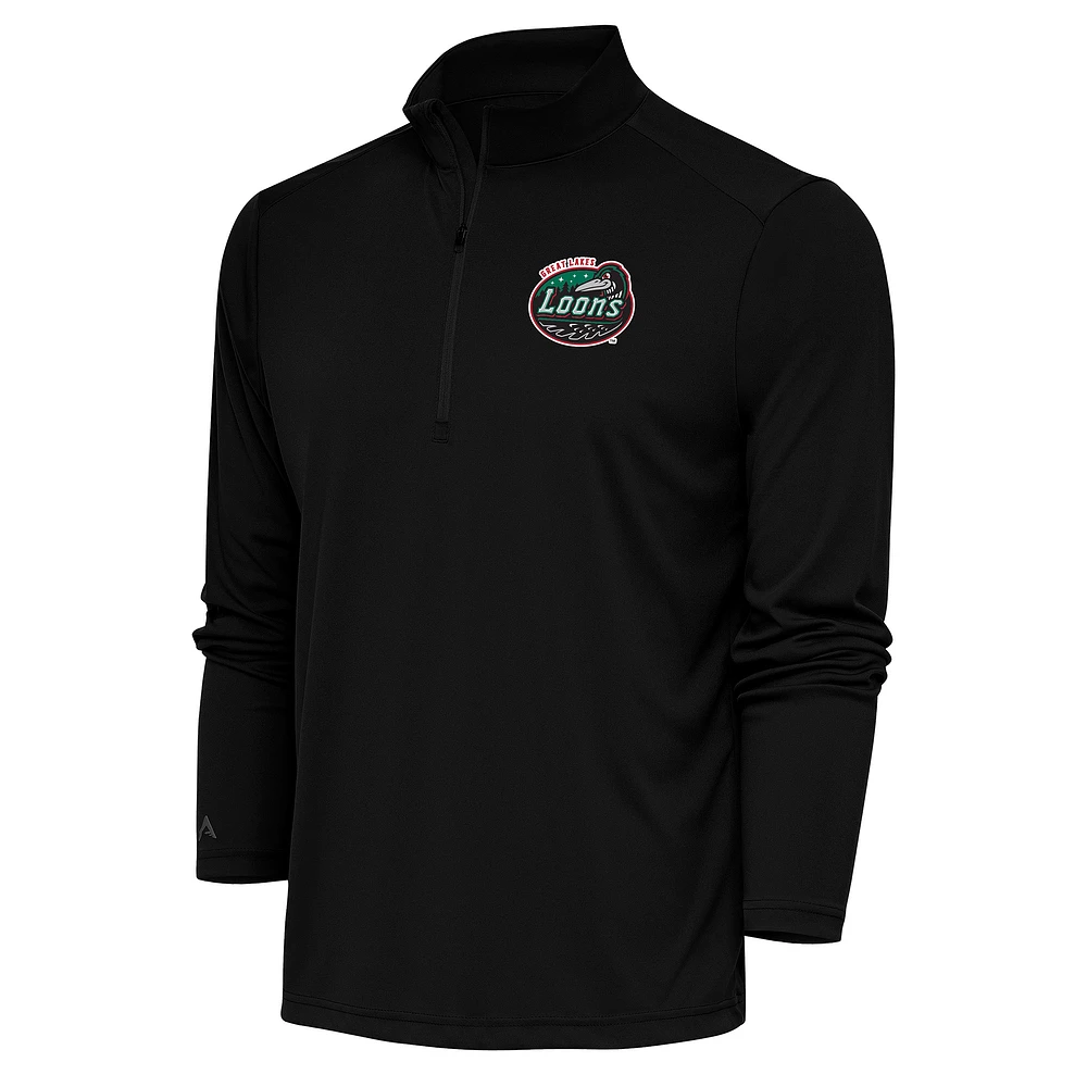 Men's Antigua Great Lakes Loons Tribute Quarter-Zip Pullover Top