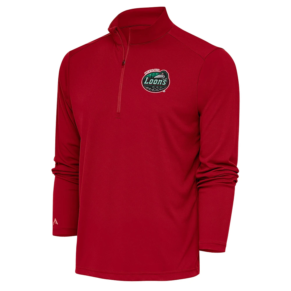 Men's Antigua Great Lakes Loons Tribute Quarter-Zip Pullover Top