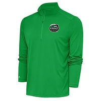 Men's Antigua  Kelly Green Great Lakes Loons Tribute Quarter-Zip Pullover Top