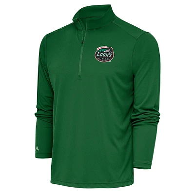 Men's Antigua  Hunter Green Great Lakes Loons Tribute Quarter-Zip Pullover Top