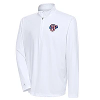Men's Antigua  White Jacksonville Jumbo Shrimp Tribute Quarter-Zip Pullover Top