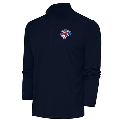 Men's Antigua  Navy Jacksonville Jumbo Shrimp Tribute Quarter-Zip Pullover Top