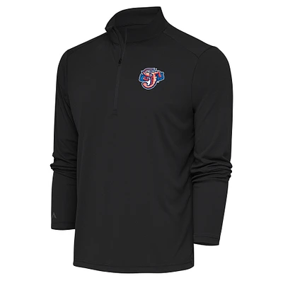 Men's Antigua  Charcoal Jacksonville Jumbo Shrimp Tribute Quarter-Zip Pullover Top