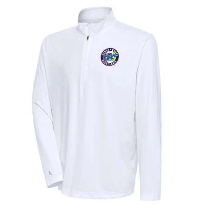 Men's Antigua  White Jersey Shore BlueClaws Tribute Quarter-Zip Pullover Top