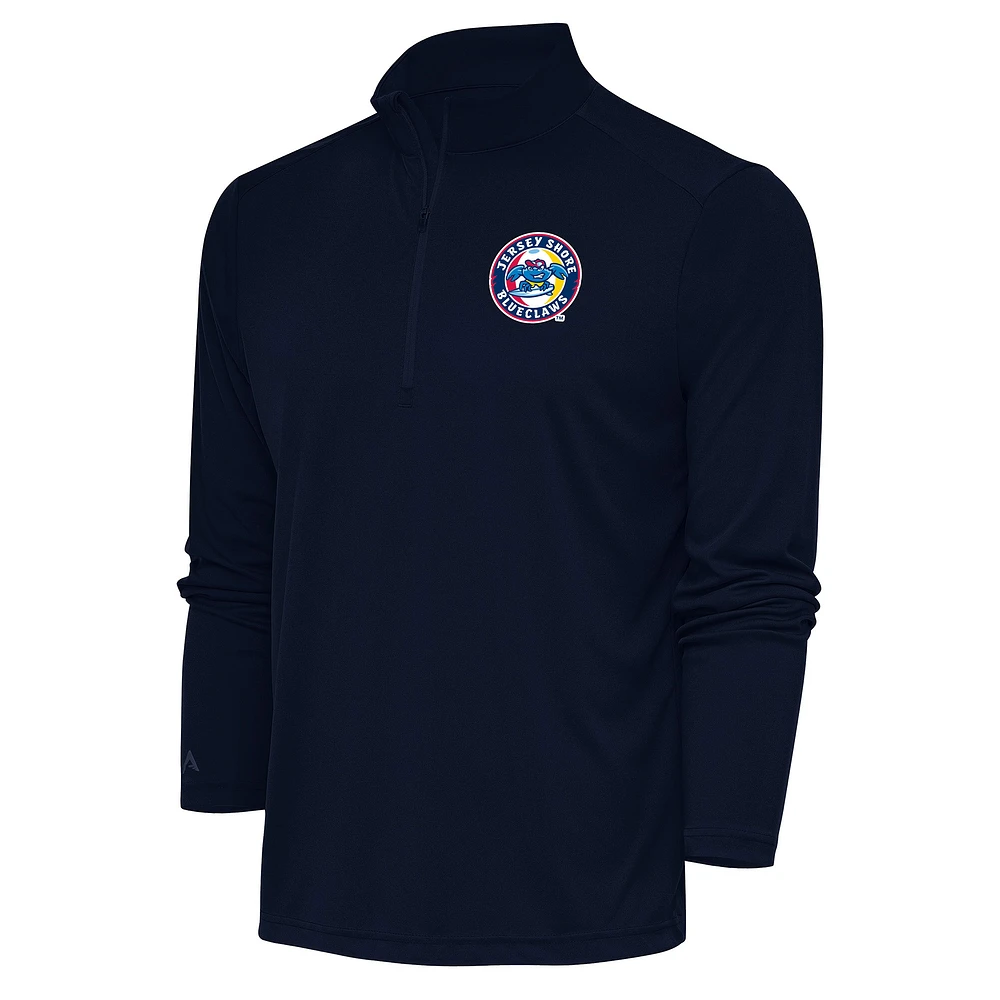 Men's Antigua  Navy Jersey Shore BlueClaws Tribute Quarter-Zip Pullover Top