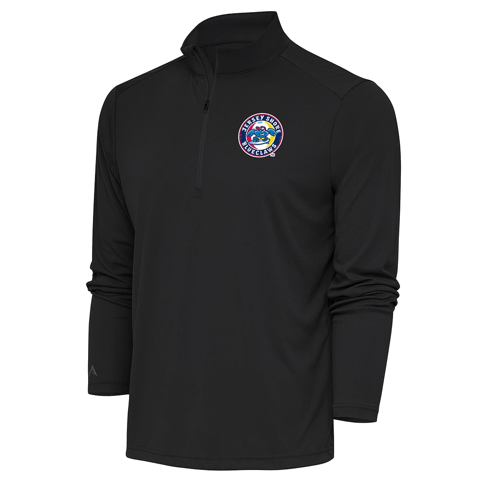 Men's Antigua Charcoal Jersey Shore BlueClaws Tribute Quarter-Zip Pullover Top