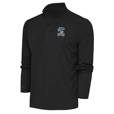 Men's Antigua  Charcoal Jupiter Hammerheads Tribute Quarter-Zip Pullover Top