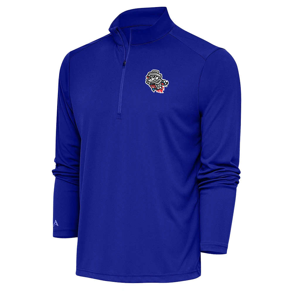 Men's Antigua Royal Rocket City Trash Pandas Tribute Quarter-Zip Pullover Top