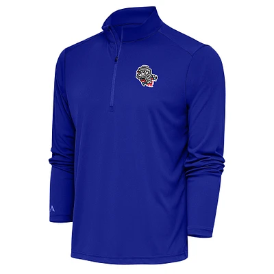Men's Antigua  Royal Rocket City Trash Pandas Tribute Quarter-Zip Pullover Top