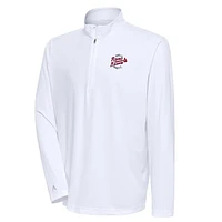 Men's Antigua  White Rome Braves Tribute Quarter-Zip Pullover Top