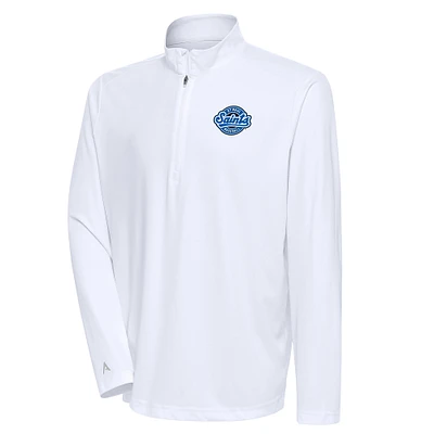 Men's Antigua  White St. Paul Saints Tribute Quarter-Zip Pullover Top