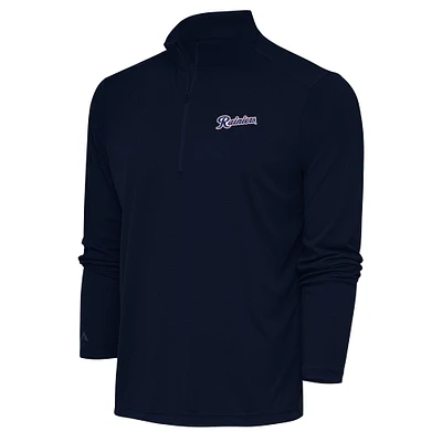 Men's Antigua  Navy Tacoma Rainiers Tribute Quarter-Zip Pullover Top