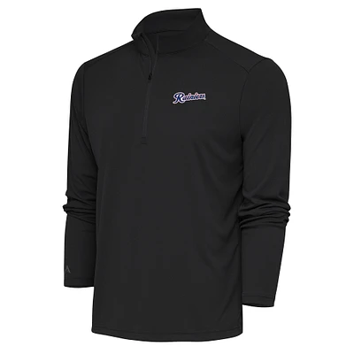Men's Antigua  Charcoal Tacoma Rainiers Tribute Quarter-Zip Pullover Top
