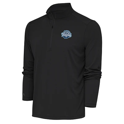 Men's Antigua  Charcoal Tampa Tarpons Tribute Quarter-Zip Pullover Top