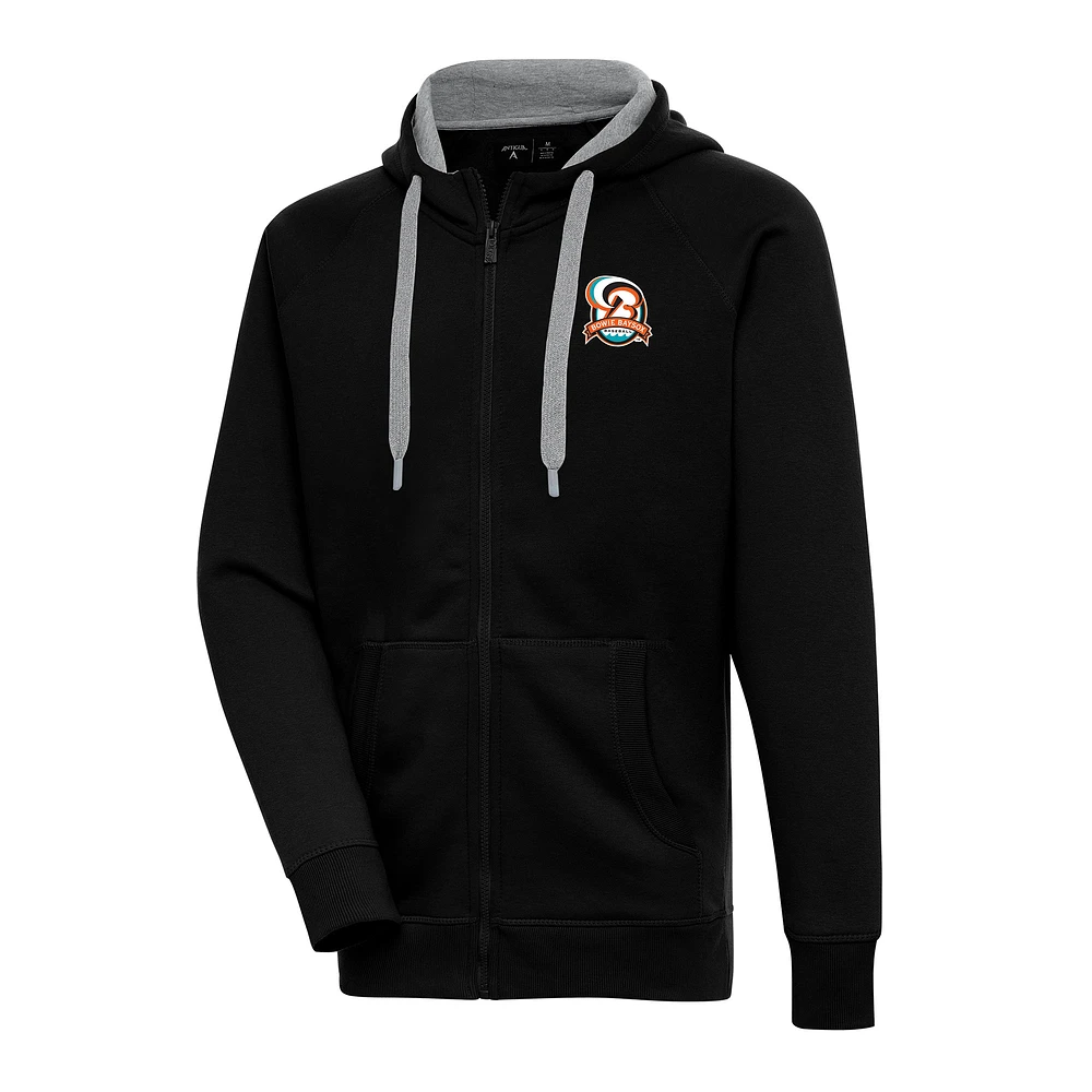 Men's Antigua Black Bowie Baysox Victory Full-Zip Hoodie