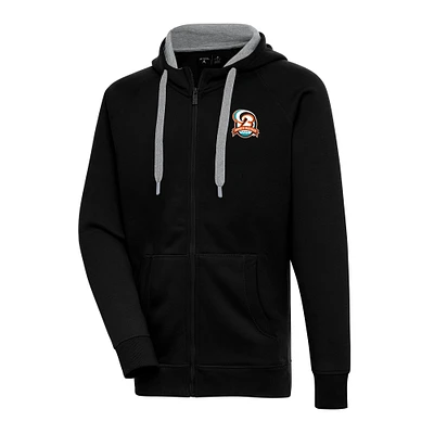Men's Antigua  Black Bowie Baysox Victory Full-Zip Hoodie