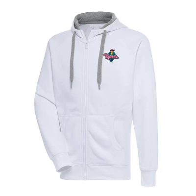 Men's Antigua  White Cedar Rapids Kernels Victory Full-Zip Hoodie