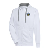 Men's Antigua  White Charleston RiverDogs Victory Full-Zip Hoodie