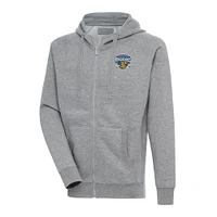 Men's Antigua  Heather Gray Charleston RiverDogs Victory Full-Zip Hoodie