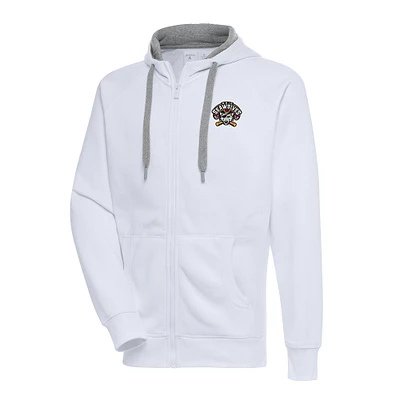 Men's Antigua  White Erie SeaWolves Victory Full-Zip Hoodie