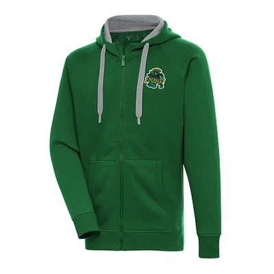 Men's Antigua  Hunter Green Eugene Emeralds Victory Full-Zip Hoodie