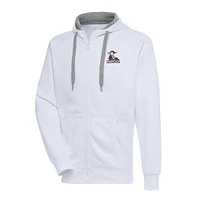 Men's Antigua  White Fayetteville Woodpeckers Victory Full-Zip Hoodie