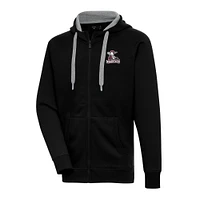 Men's Antigua  Black Fayetteville Woodpeckers Victory Full-Zip Hoodie