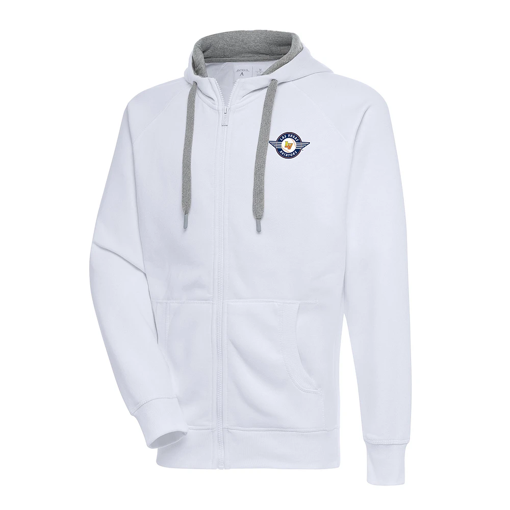 Men's Antigua White Las Vegas Aviators Victory Full-Zip Hoodie