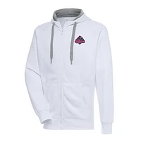 Men's Antigua  White Memphis Redbirds Victory Full-Zip Hoodie