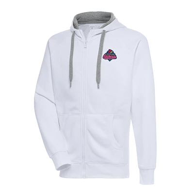 Men's Antigua  White Memphis Redbirds Victory Full-Zip Hoodie