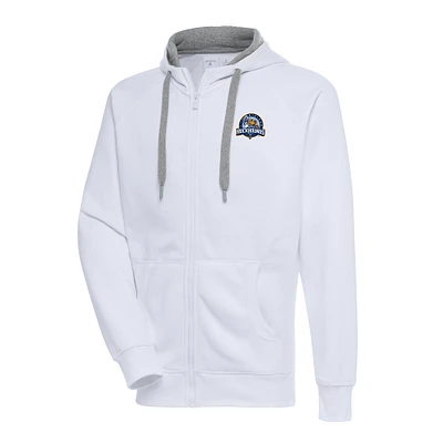 Men's Antigua  White Midland Rockhounds Victory Full-Zip Hoodie