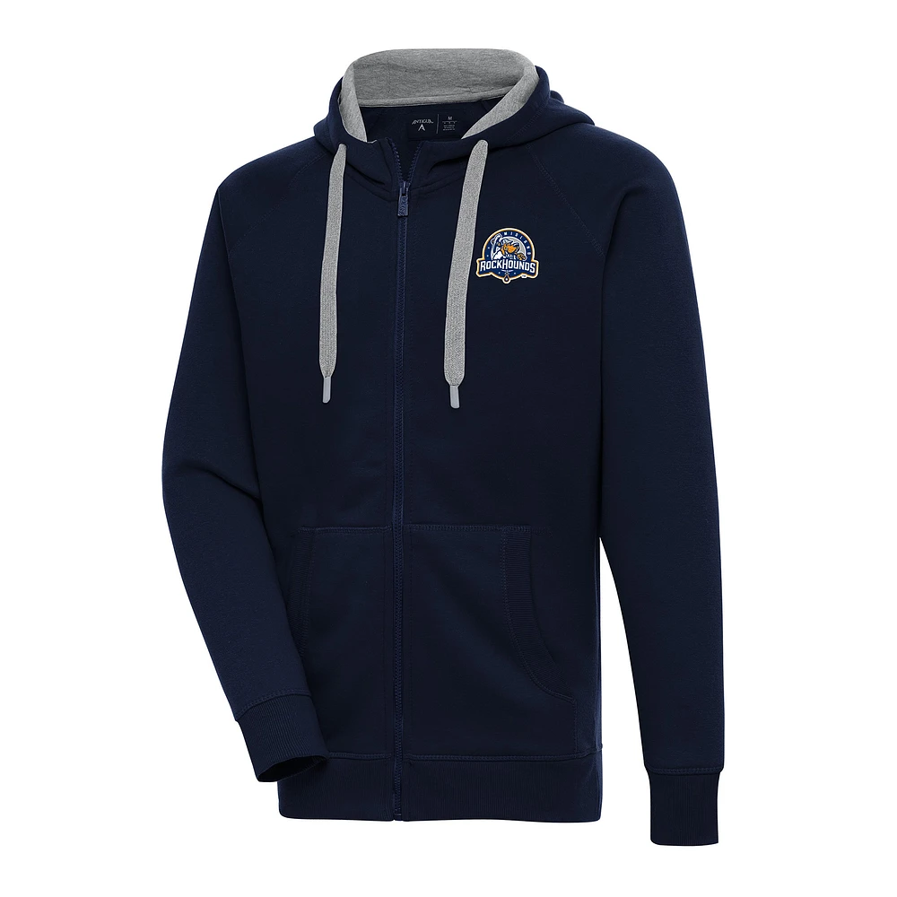 Men's Antigua Navy Midland Rockhounds Victory Full-Zip Hoodie