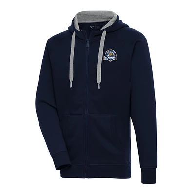 Men's Antigua  Navy Midland Rockhounds Victory Full-Zip Hoodie
