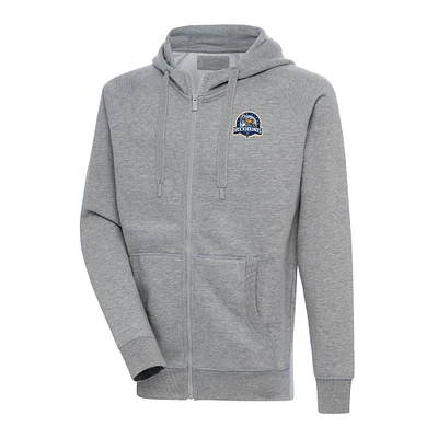 Men's Antigua  Heather Gray Midland Rockhounds Victory Full-Zip Hoodie