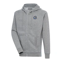 Men's Antigua  Heather Gray Midland Rockhounds Victory Full-Zip Hoodie
