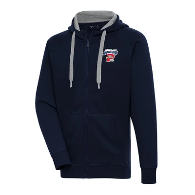 Men's Antigua  Navy Portland Sea Dogs Victory Full-Zip Hoodie