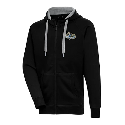 Men's Antigua Quad Cities River Bandits Victory Full-Zip Hoodie