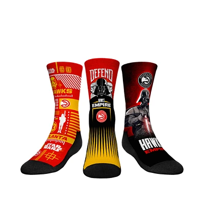 Youth Rock Em Socks Darth Vader & Stormtrooper Red Atlanta Hawks Three-Pack Star Wars Crew Socks Set