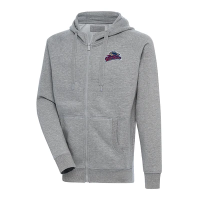 Men's Antigua  Heather Gray Scranton Wilkes-Barre RailRiders Victory Full-Zip Hoodie