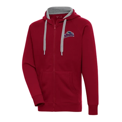 Men's Antigua  Cardinal Scranton Wilkes-Barre RailRiders Victory Full-Zip Hoodie