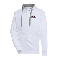 Men's Antigua  White Somerset Patriots Victory Full-Zip Hoodie
