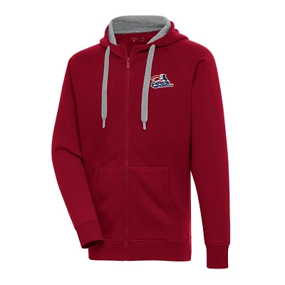 Men's Antigua  Cardinal Somerset Patriots Victory Full-Zip Hoodie