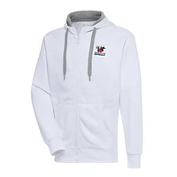 Men's Antigua  White Wichita Wind Surge Victory Full-Zip Hoodie