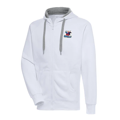 Men's Antigua  White Wichita Wind Surge Victory Full-Zip Hoodie