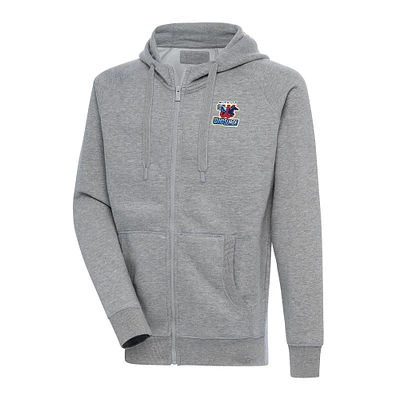Men's Antigua  Heather Gray Wichita Wind Surge Victory Full-Zip Hoodie