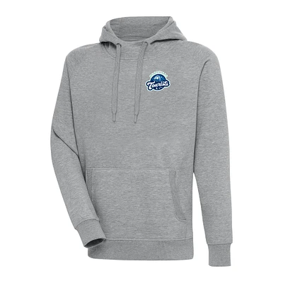 Men's Antigua  Heather Gray Asheville Tourists Victory Pullover Hoodie